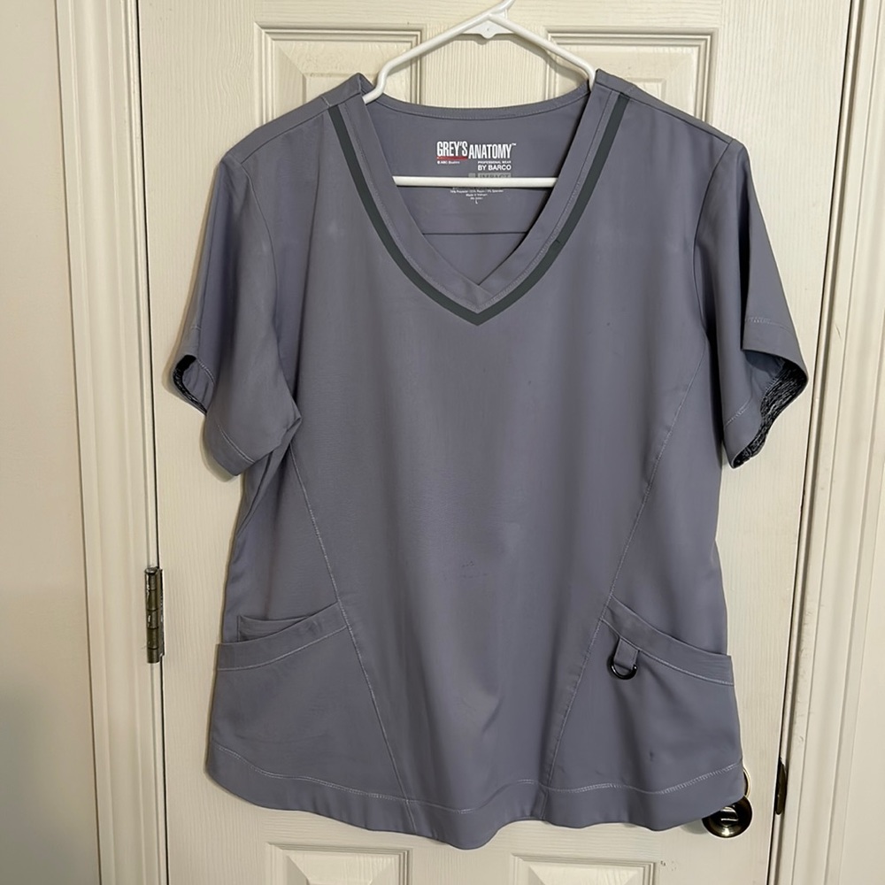 BARCO grey anatomy scrub top grey green color size L